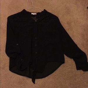 Sheer Black Button up
